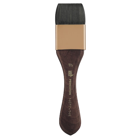 Princeton Neptune Mottler Brush, Synthetic Bristles, Short Handle Watercolor Paintbrush, Size 1/2 inch P4750M150