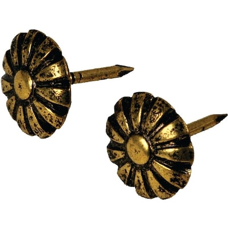 Hillman Nail Furn Daisyhead Ant Brass 122681