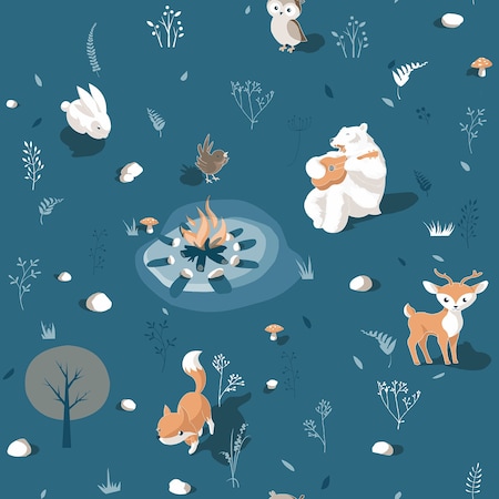 Chesapeake Jesper Blue Campfire Wallpaper 4060-31311