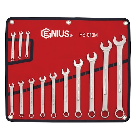 Genius Tools 13PC Metric Combination Wrench Set HS-013M