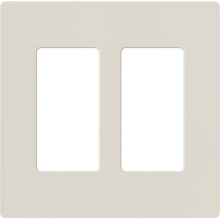 Lutron Designer Wall Plates, Number of Gangs: 2 Gloss Finish, Light Almond CW-2-LA