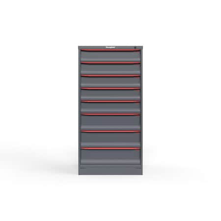 Strong Hold 8 drawer cabinet - (5x 5ft, 3x 7ft) - Red accents - Keyed Different S3060-PPDAS-0803DS
