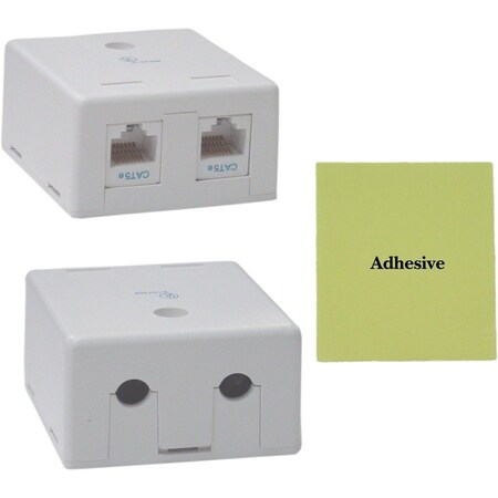 Cable Wholesale Cat5e Duplex Surface Mount Box, Unshielded 300-313DE