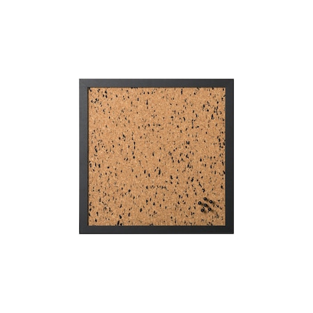 Mastervision Black Speckled Cork Bulletin Board, Black MDF Frame, 18" X 18" SF2414121616