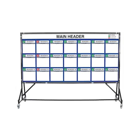 5S Supplies Lean Metric Board 92in x 46in 3-RING LMB-9246-3RING-STAND-STANDARD