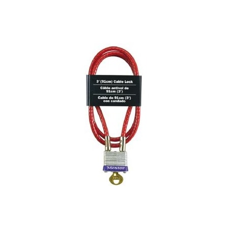 Master Lock Co Carded Padlock #7 Cable 3ft-3/16in 719D