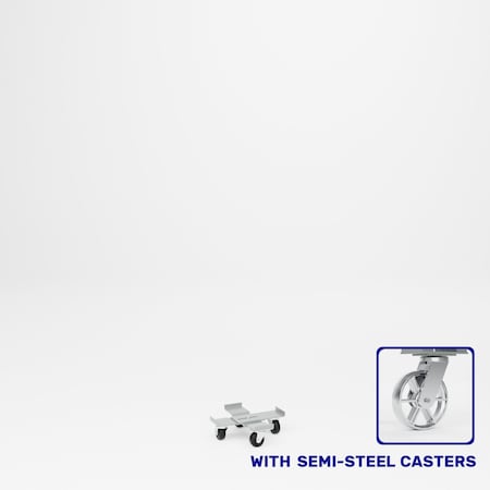 Pucel Adjustable Drum Dolly, Adjusts 14-1/4in to 19-1/4in, 4in Floor Clearance, Semi-Steel Casters, Gray AD-15-S