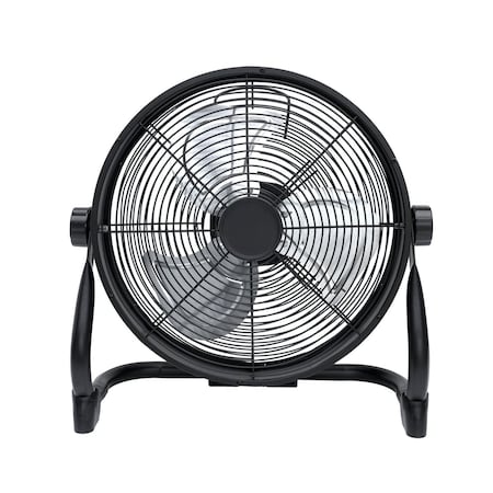 Edendirect 12-in 120 -Volt Indoor Black Oscillating Floor Fan Charger Included ZR-FD-1201L
