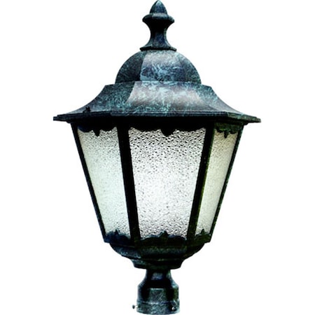 Intense Powder Coated Cast Aluminum Post Top Light Fixture, Verde Green - 24.81 x 16.75 x 16.75 in. IN2930944