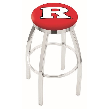 Holland Bar Stool Co 36" Chrome Rutgers Swivel Bar Stool, Accent Ring L8C2C36Rutger