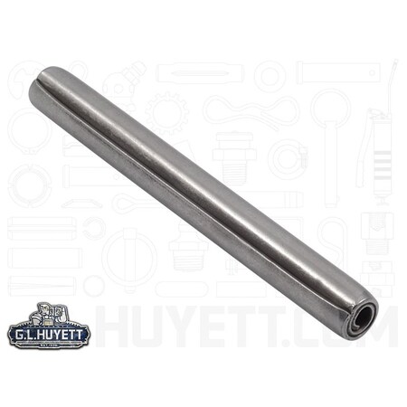 Huyett Coiled Spring Pin, Heavy Duty, 420 Stainless Steel, 0.375 in Dia x 3.500 in Length SPCSP-375-3500H