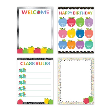 Creative Teaching Press Apple Time Classroom Essentials 4-Chart Set, 17'' x 22'' 11041