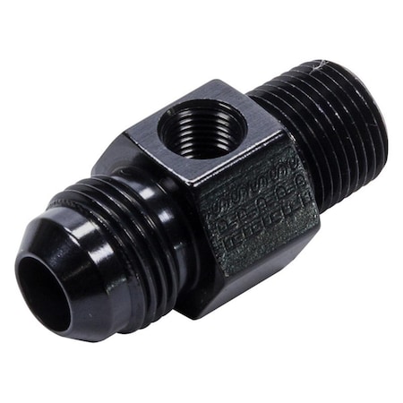 Fragola 495004-BL -8 AN x 0.37 in. MPT Inline Gauge Adapter Fitting - Black FRG495004-BL