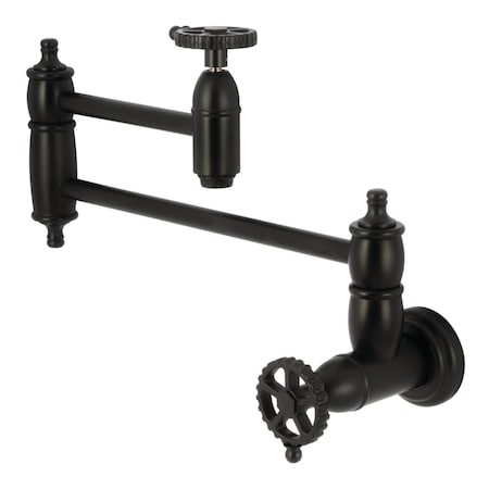 Kingston Brass Wall Mount Pot Filler Faucet, Matte Black KS3100CG