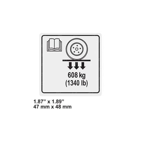 Skyjack REPLACEMENT DECAL, WHEEL LOAD, 608KG/13 173027