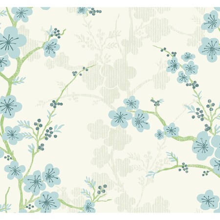 A-Street Prints Nicolette Light Blue Floral Trail Wallpaper 2973-90107