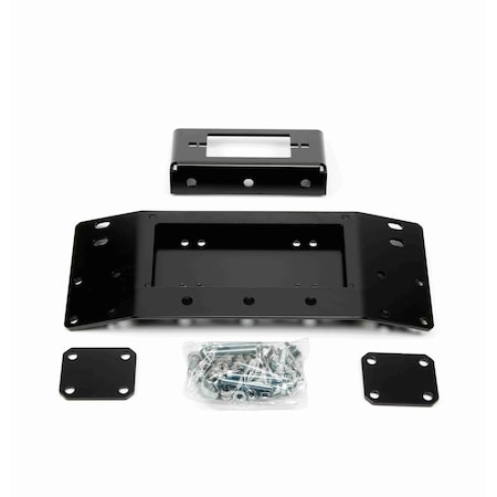 Warn Winch Mount For 4000 to 4500 Pound Winches; Fixed Mount; Powder Coated; Black 101260