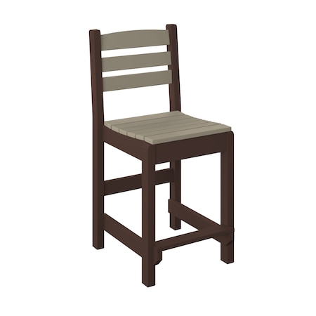 Polybird DINING SIDE CHAIR "COUNTER HEIGHT".        WEATHERWOOD AND TUDOR BROWN POLYBIRD P10-C