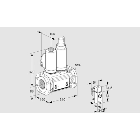 Honeywell Kromschroder VLV ASSY, DBL SOLND, 3FLG, GAS , VCS7T80A05N KS88207538