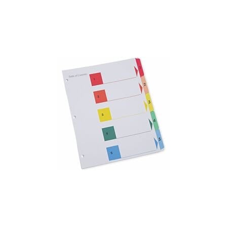 Universal One Index, Letter, 5Tb, White, 6PK UNV24800