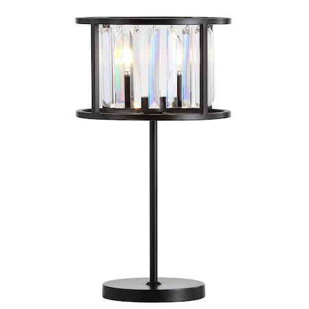 Jonathan Y Bevin 21.5" Metal/Crystal LED Table Lamp, Oil Rubbed Bronze/Crystal JYL9053A