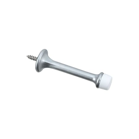 National Hardware Door Stop, 3 in Projection, Die-Cast Zinc/Rubber, Satin Chrome, 2PK N273-599