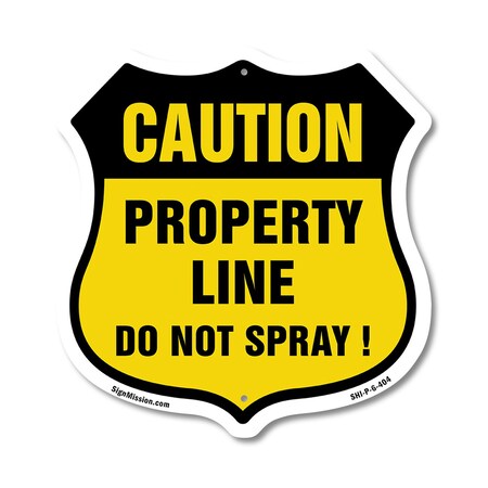Signmission No Spray Shield Sign Caution Property Li, 6 Inch X 6 Inch, Plastic Sign SHI-P-6-404