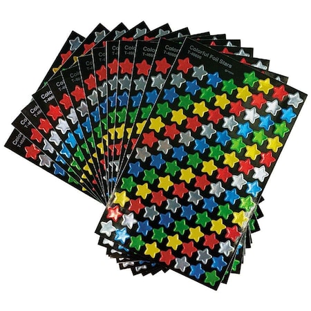 Trend Enterprises Colorful Foil Stars superShapes Value Pack, 1300 Per Pack, PK3 T46912