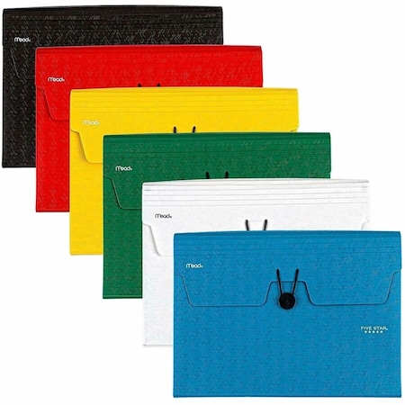 Five Star Letter Expanding File, 8 1/2in x 11in, 13 Pocket(s), Plastic, Assorted, 0% Recycled 350101