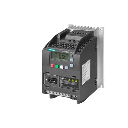 Siemens SINAMICS V20 380-480 V 3 AC -15/+10% 47-63Hz rated power 0.75 kW with 6SL3210-5BE17-5UV0