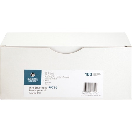 Business Source ENVELOPE, REDISTRIP, #10, TINT, PK100 BSN99714