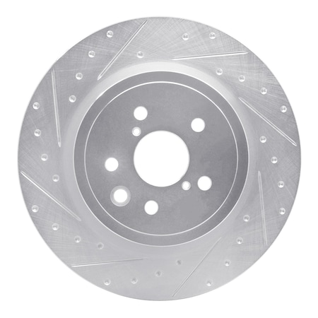 Dynamic Friction Co DFC Brake Rotor - Drilled and Slotted - Silver 631-75040D