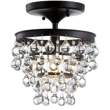 Jonathan Y Toronto 10" Metal/Crystal LED Flush Mount, Oil Rubbed Bronze JYL9028A
