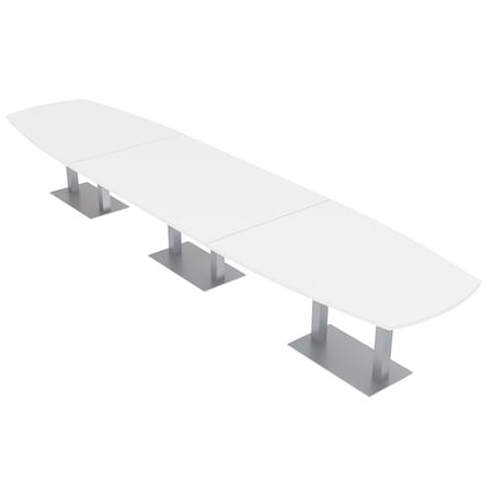 Skutchi Designs Arc Rectangle Meeting Room Table, 45 in W, 192 in L, White HAR-AREC-48X192-DOU-W960