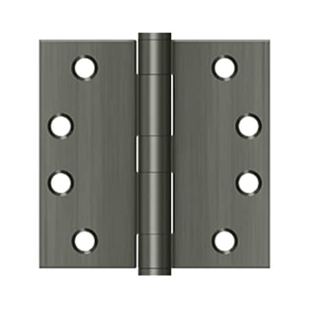 Dendesigns 4 x 4 x 0.625 in. Radius Hinge, Antique Nickel DE796200