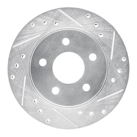 Dynamic Friction Co DFC Brake Rotor - Drilled and Slotted - Silver 631-54031R