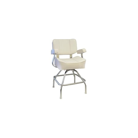 Springfield Marine Springfield Deluxe Captain's Seat With Stand, White 1020003