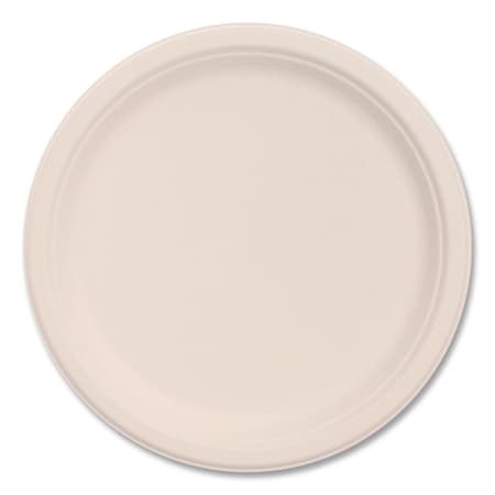 Dart Compostable Molded Fiber Dinnerware, ProPlanet Seal, Plate, 10.2" dia, Natural, 500PK 10FBRP1