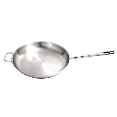 Cac Foodservice CAC Stainless Fry Pan Stainless Steel With Helper Handle 14 in S1FP-14H
