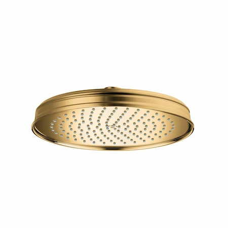 Axor Montreux Showerhead 180 1-Jet, 2.5 gpm in Brushed Gold Optic 28715251