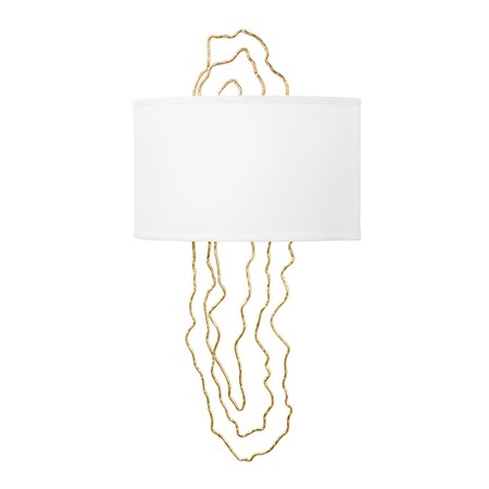 Corbett Lighting 5Th Avenue 2 Light Wall Sconce 14 In. Vintage Gold Leaf 404-02-VGL