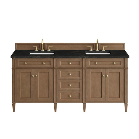 James Martin Vanities Brittany 72" Double Vanity, Pecan w/ 3 CM Phantome Eclos Top 655-V72-PCN-3PHT
