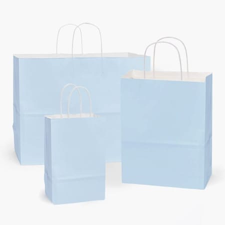Nashville Wraps Light Blue White Kraft Shopping Bag Assortment, 125PK LBWA