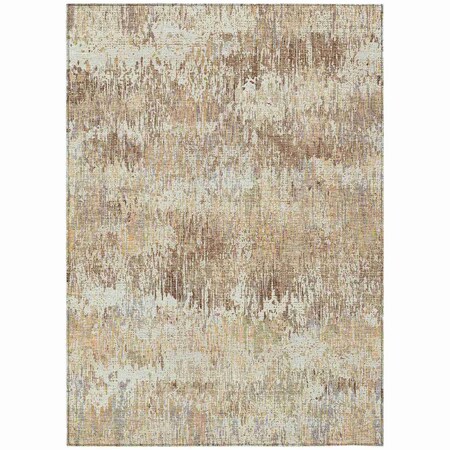 Homeroots 9' X 12' Ivory And Taupe Striped Washable Indoor Outdoor Area Rug 609550