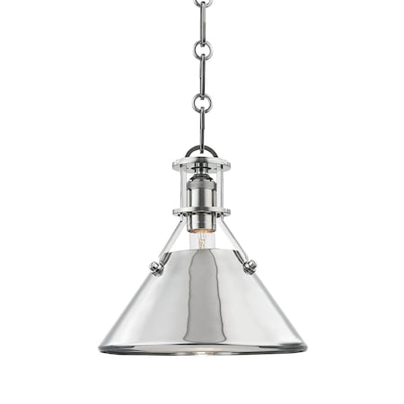 Hudson Valley Lighting Mark D. Sikes X Metal No. 2 1 Light Pendant 9.5 In. Polished Nickel MDS951-PN