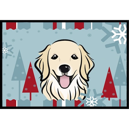 Carolines Treasures BB1701MAT Winter Holiday Golden Retriever Indoor & Outdoor Mat, 18 x 27 in. BB1701MAT