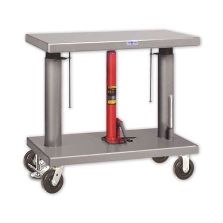 Pucel Hydraulic Lift Table, 36 in W x 20 in D x 31-43 in H, Putty HLTT-36-1