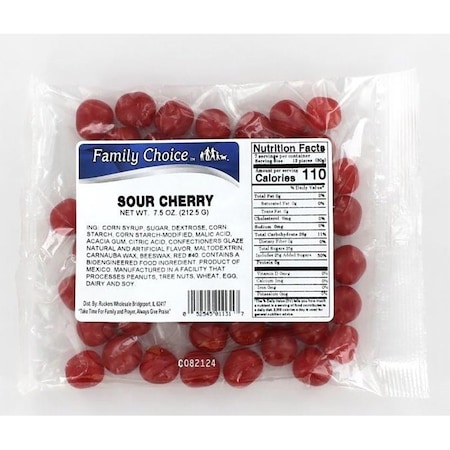 Family Choice Sour Candy, Cherry Flavor, 8 oz 1131