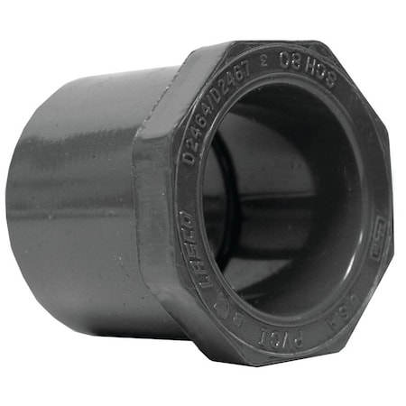 Genova LASCO 837247BC Reducing Bushing, 2 x 12 in, Spigot x Slip, PVC, SCH 80 Schedule 837247-BC