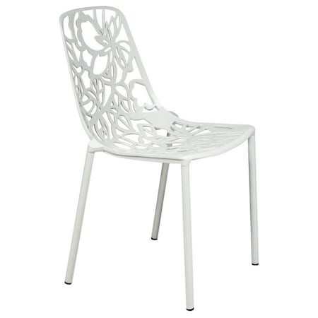 Leisuremod Modern Devon Aluminum Chair, White DC23W